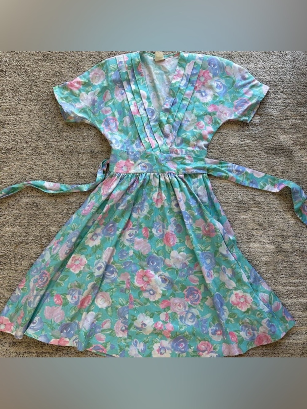 Vintage Impromptu Floral Wrap Dress Medium